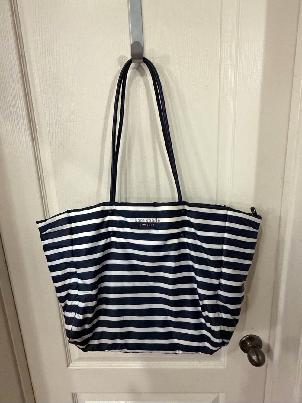 Kate Spade Navy and White Striped Tote